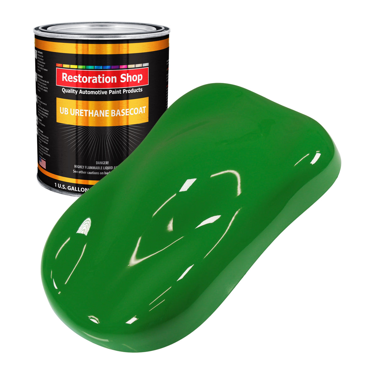 Vibrant Lime Green - Urethane Basecoat Auto Paint - Gallon Paint Color Only - Professional High Gloss Automotive, Car, Truck Coating
