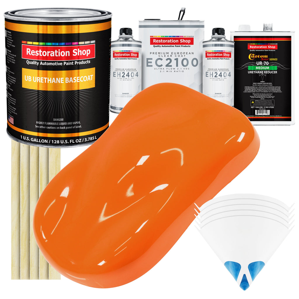 California Orange Urethane Basecoat with European Clearcoat Auto Paint - Complete Gallon Paint Color Kit - Automotive Refinish Coating
