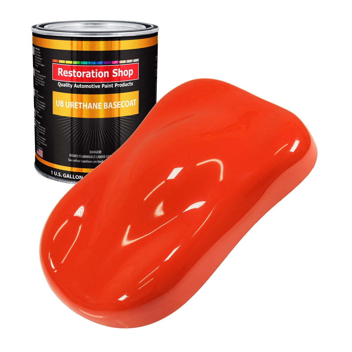 Hemi Orange - Urethane Basecoat Auto Paint - Gallon Paint Color Only - Professional High Gloss Automotive, Car, Truck Coating