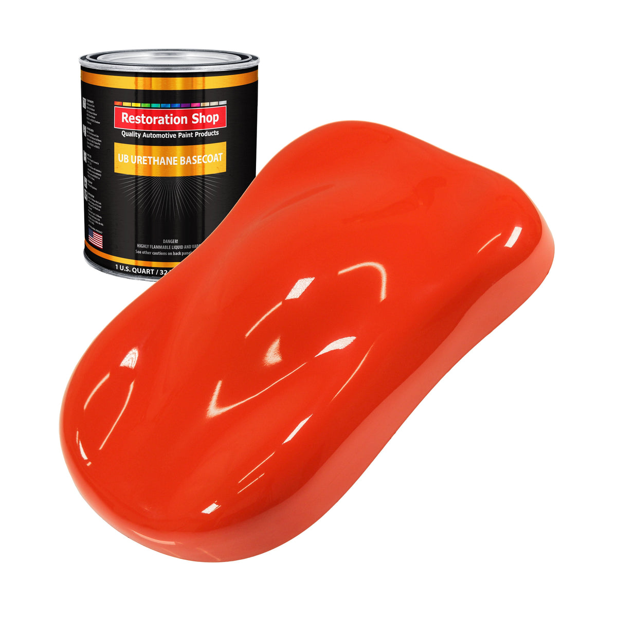Hemi Orange - Urethane Basecoat Auto Paint - Quart Paint Color Only - Professional High Gloss Automotive, Car, Truck Coating