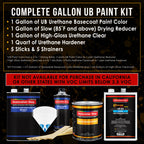 Graphite Gray Metallic - Urethane Basecoat with Clearcoat Auto Paint (Complete Slow Gallon Paint Kit) Professional Gloss Automotive Car Truck Coating