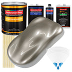 Warm Gray Metallic - Urethane Basecoat with Clearcoat Auto Paint - Complete Medium Gallon Paint Kit - Professional Gloss Automotive Car Truck Coating
