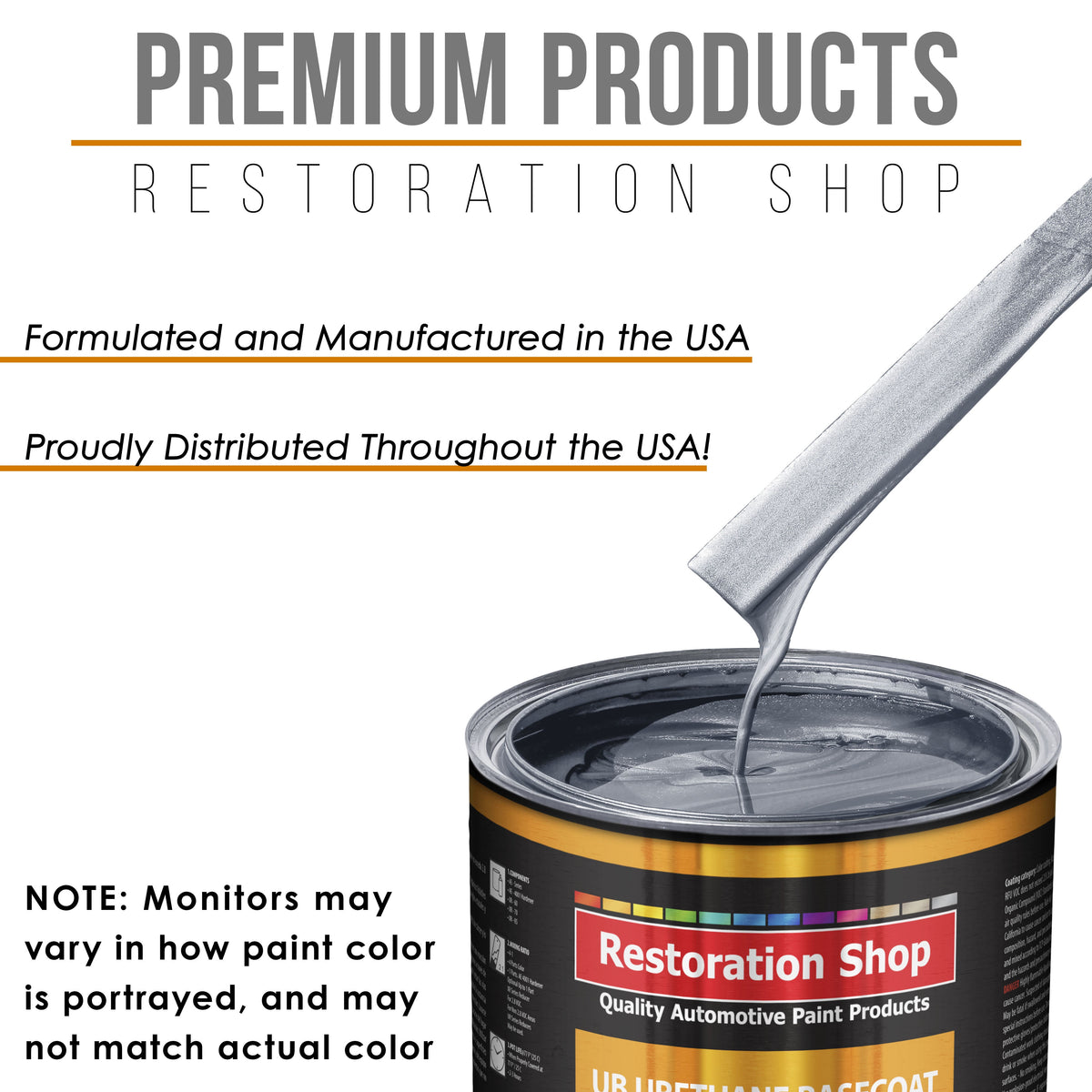 Cool Gray Metallic - Urethane Basecoat with Clearcoat Auto Paint - Complete Medium Quart Paint Kit - Professional Gloss Automotive Car Truck Coating