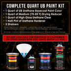 Black Sparkle Metallic - Urethane Basecoat with Clearcoat Auto Paint (Complete Medium Quart Paint Kit) Professional Gloss Automotive Car Truck Coating