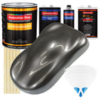 Chop Top Silver Metallic - Urethane Basecoat with Clearcoat Auto Paint - Complete Fast Gallon Paint Kit - Professional Automotive Car Truck Coating