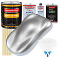 Iridium Silver Metallic - Urethane Basecoat with Premium Clearcoat Auto Paint (Complete Medium Gallon Paint Kit) Professional Gloss Automotive Coating
