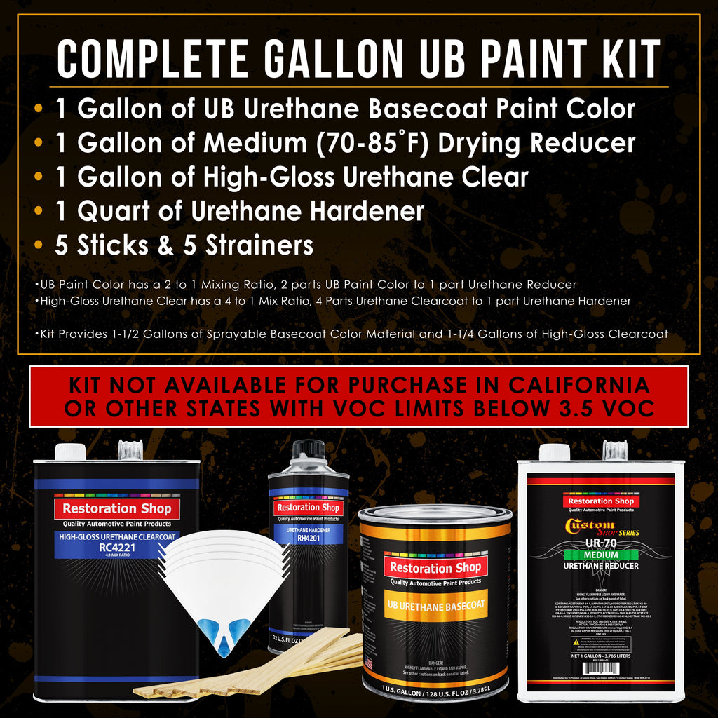 Driftwood Beige Metallic - Urethane Basecoat with Clearcoat Auto Paint - Complete Medium Gallon Paint Kit - Professional Automotive Car Truck Coating