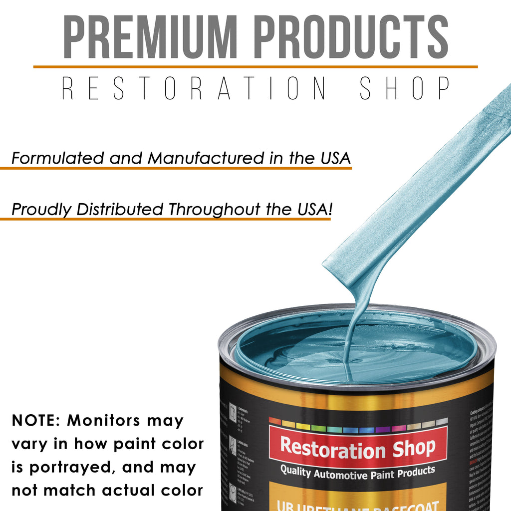 Azure Blue Metallic - Urethane Basecoat with Clearcoat Auto Paint - Complete Fast Gallon Paint Kit - Professional Gloss Automotive Car Truck Coating