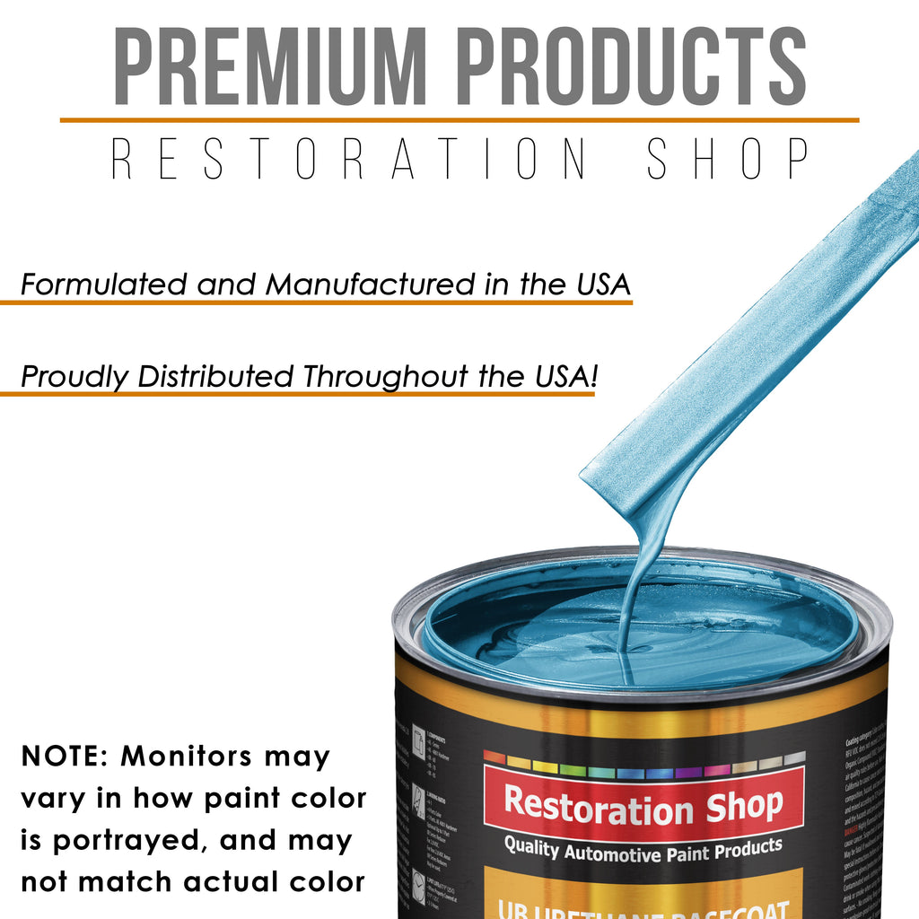 Electric Blue Metallic - Urethane Basecoat with Clearcoat Auto Paint (Complete Slow Gallon Paint Kit) Professional Gloss Automotive Car Truck Coating