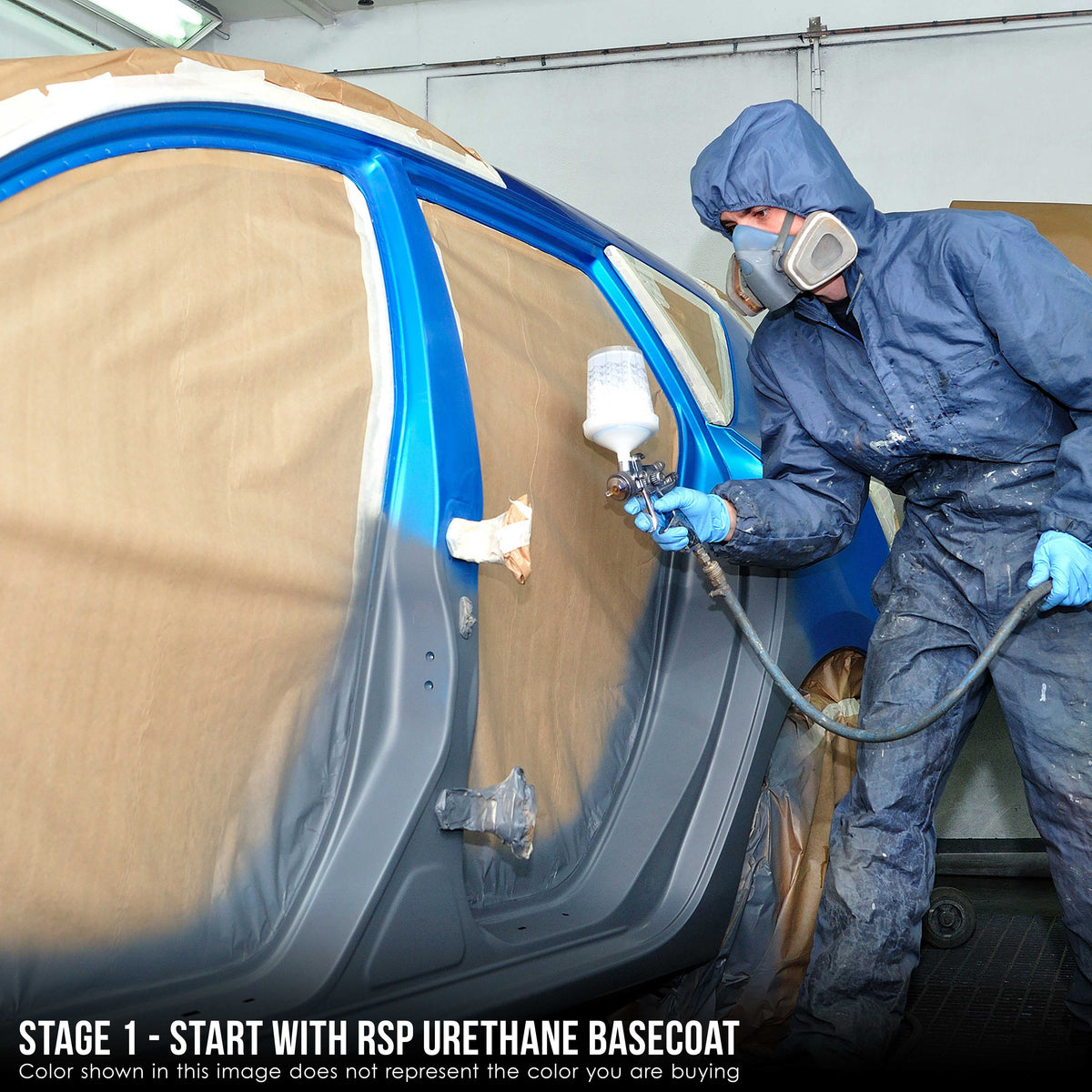 Electric Blue Metallic - Urethane Basecoat with Clearcoat Auto Paint (Complete Slow Gallon Paint Kit) Professional Gloss Automotive Car Truck Coating