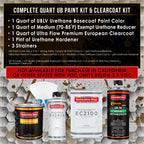 Viper Blue Metallic Urethane Basecoat with European Clearcoat Auto Paint - Complete Quart Paint Color Kit - Automotive Refinish Coating