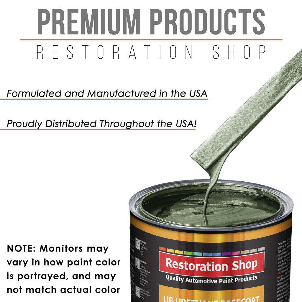 Fern Green Metallic - Urethane Basecoat with Clearcoat Auto Paint - Complete Medium Quart Paint Kit - Professional Gloss Automotive Car Truck Coating