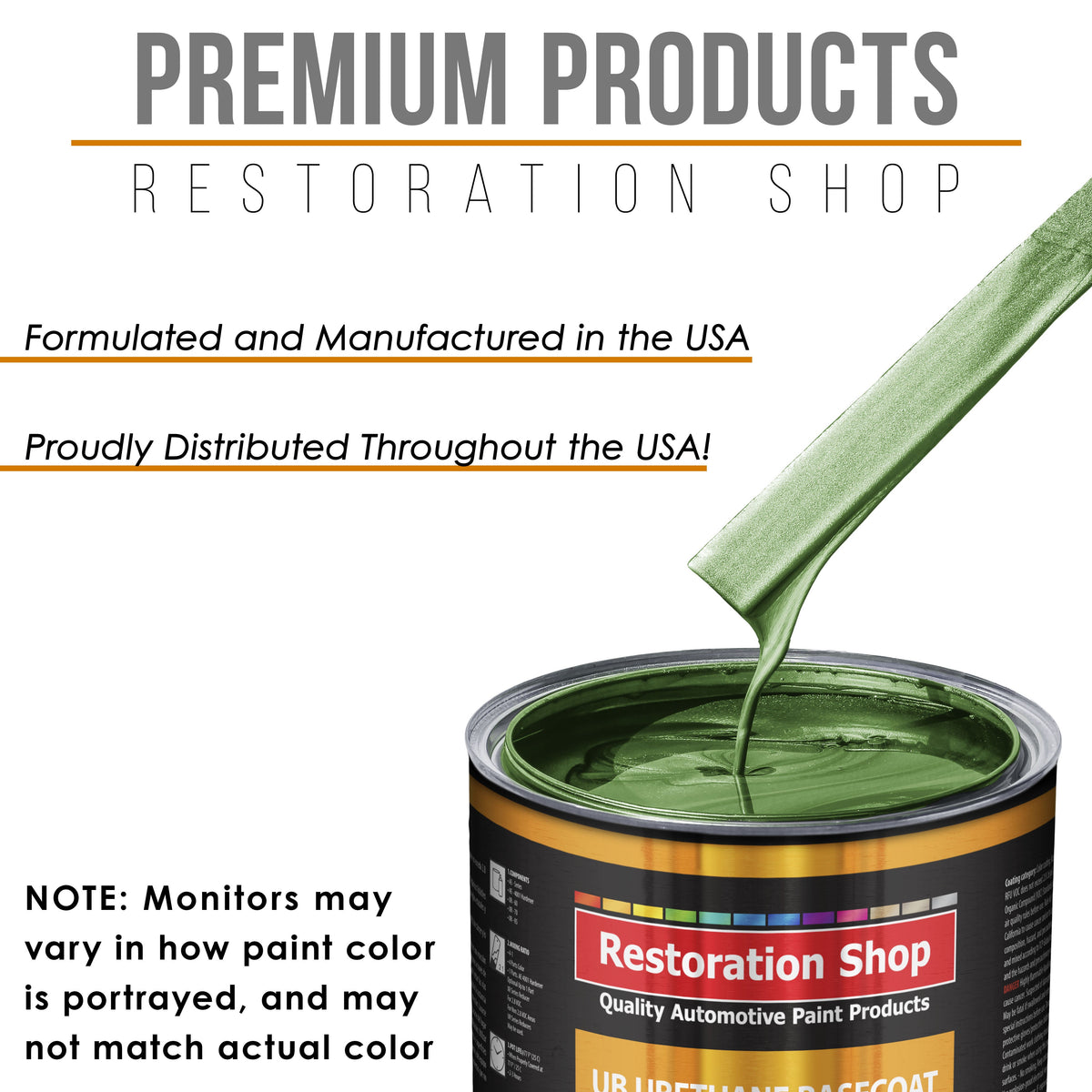 Medium Green Metallic - Urethane Basecoat Auto Paint - Gallon Paint Color Only - Professional High Gloss Automotive, Car, Truck Coating