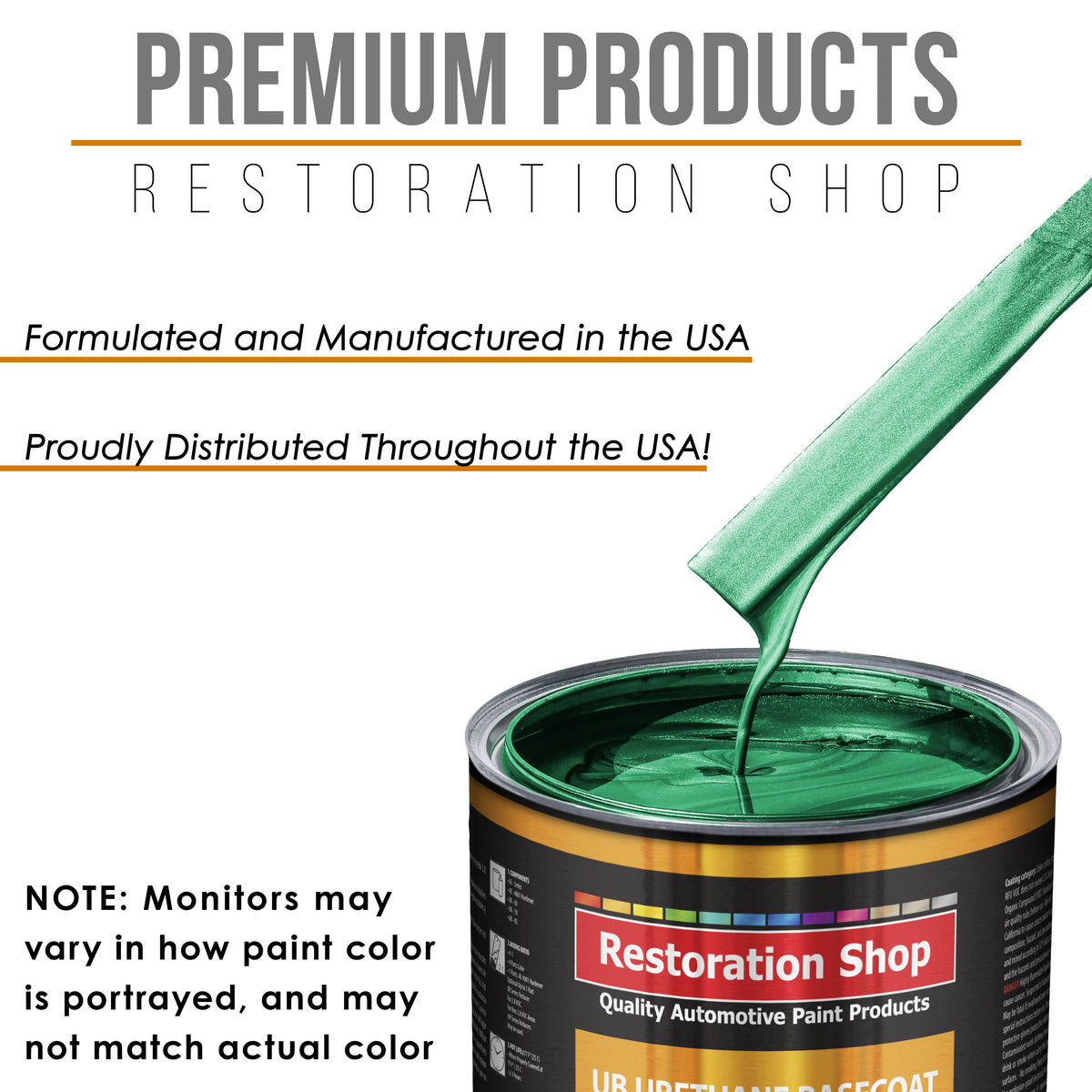 Rally Green Metallic - Urethane Basecoat with Clearcoat Auto Paint - Complete Medium Quart Paint Kit - Professional Gloss Automotive Car Truck Coating