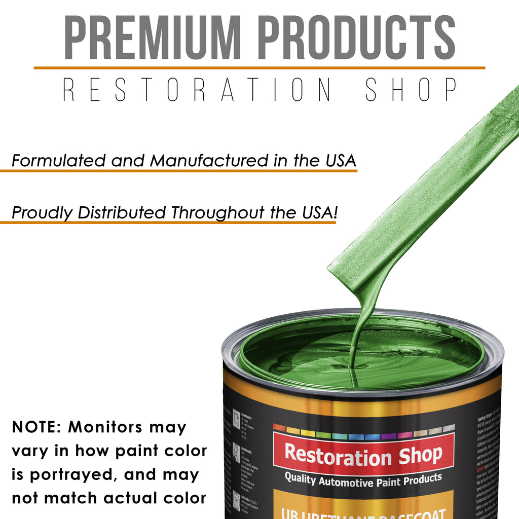 Gasser Green Metallic - Urethane Basecoat with Clearcoat Auto Paint (Complete Medium Gallon Paint Kit) Professional Gloss Automotive Car Truck Coating