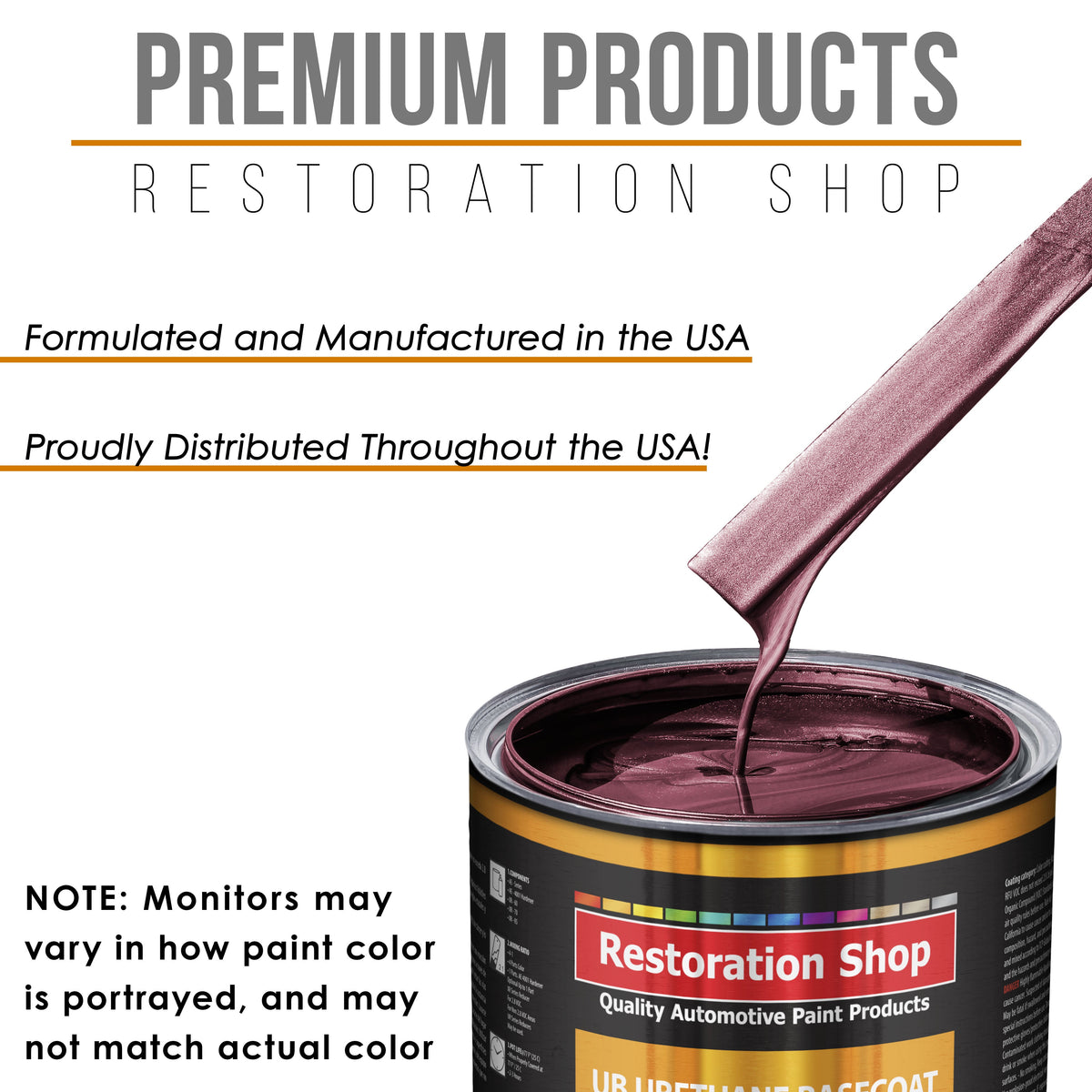 Vintage Burgundy Metallic - Urethane Basecoat with Clearcoat Auto Paint - Complete Medium Quart Paint Kit - Professional Automotive Car Truck Coating