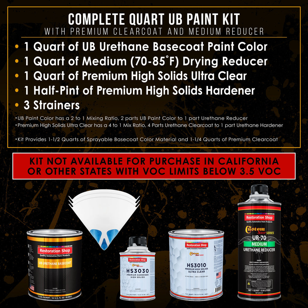 Firemist Lime - Urethane Basecoat with Premium Clearcoat Auto Paint - Complete Medium Quart Paint Kit - Professional High Gloss Automotive Coating