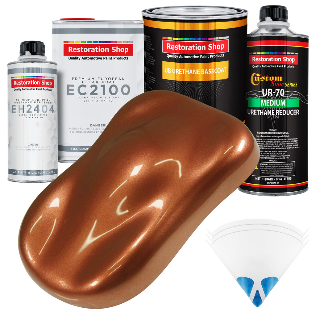 Firemist Copper Urethane Basecoat with European Clearcoat Auto Paint - Complete Quart Paint Color Kit - Automotive Refinish Coating