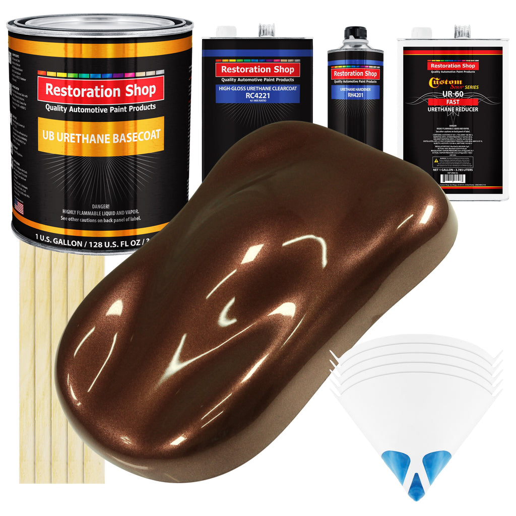Whole Earth Brown Firemist - Urethane Basecoat with Clearcoat Auto Paint - Complete Fast Gallon Paint Kit - Professional Automotive Car Truck Coating