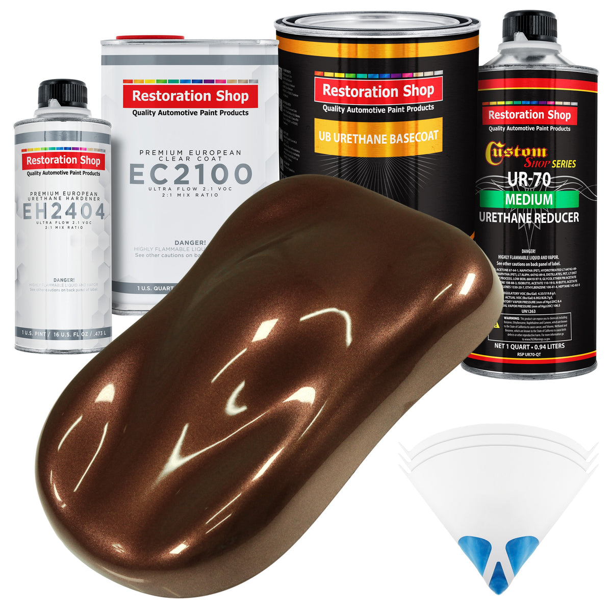 Whole Earth Brown Firemist Urethane Basecoat with European Clearcoat Auto Paint - Complete Quart Paint Color Kit - Automotive Refinish Coating