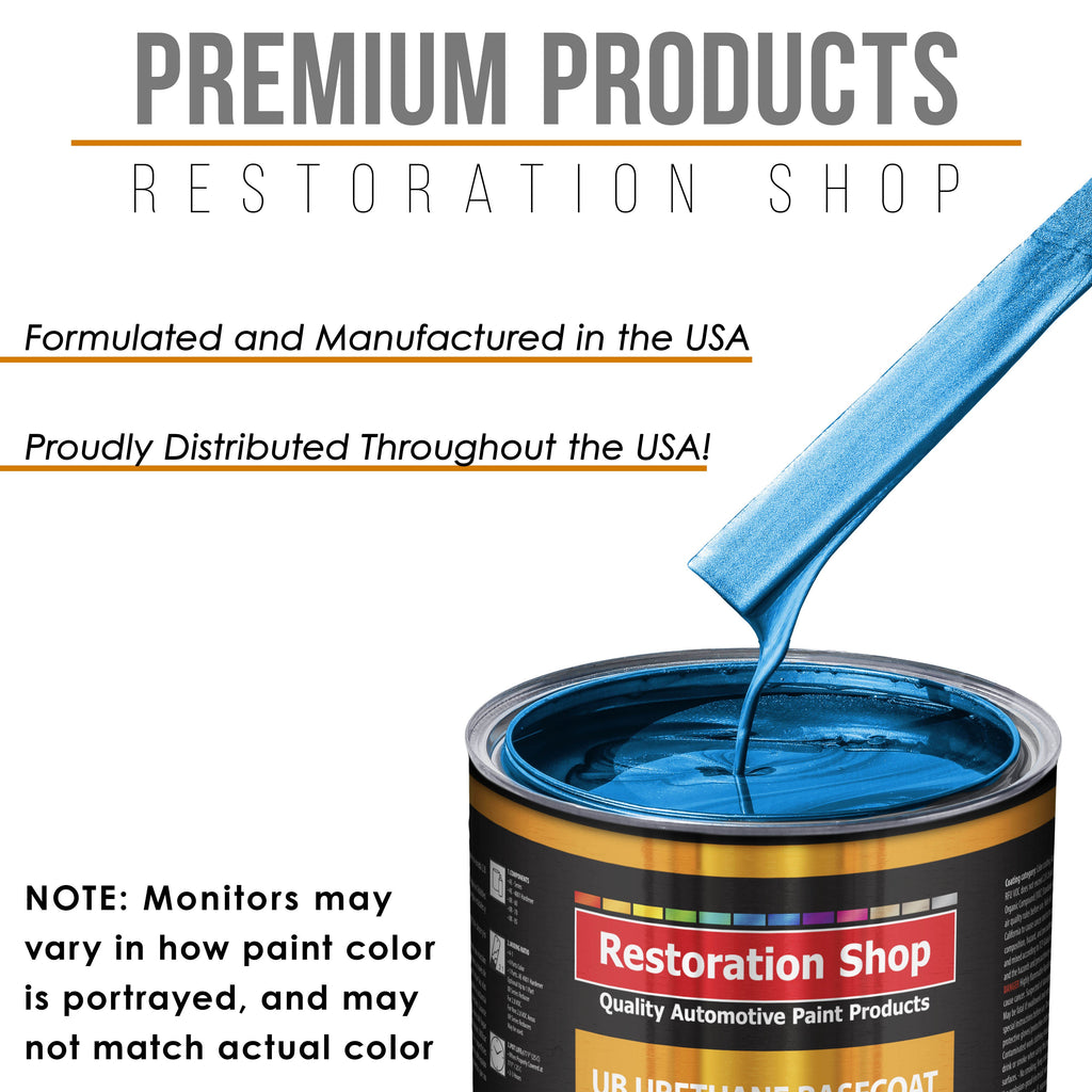 True Blue Firemist - Urethane Basecoat with Clearcoat Auto Paint - Complete Medium Quart Paint Kit - Professional Gloss Automotive Car Truck Coating