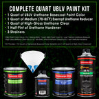 Midnight Blue - LOW VOC Urethane Basecoat with Clearcoat Auto Paint - Complete Medium Quart Paint Kit - Professional High Gloss Automotive Coating