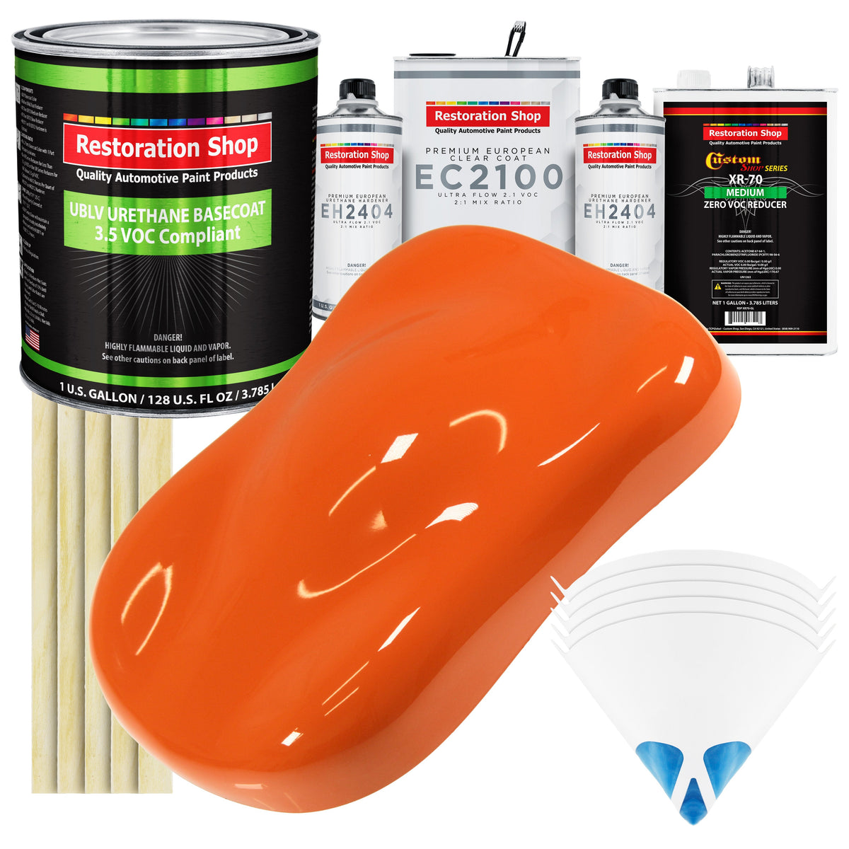 Sunset Orange - LOW VOC Urethane Basecoat with European Clearcoat Auto Paint - Complete Gallon Paint Color Kit - Automotive Coating