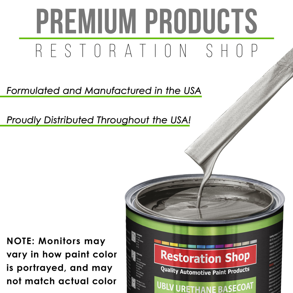 Titanium Gray Metallic - LOW VOC Urethane Basecoat with Clearcoat Auto Paint - Complete Medium Quart Paint Kit - Professional Gloss Automotive Coating