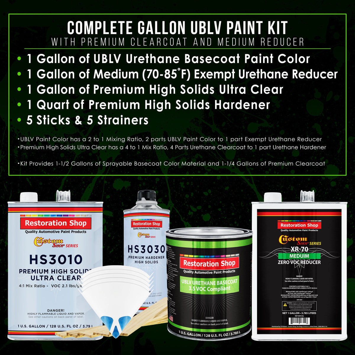 Firemist Purple - LOW VOC Urethane Basecoat with Premium Clearcoat Auto Paint (Complete Medium Gallon Paint Kit) Professional Gloss Automotive Coating