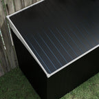 4' x 8' Steel Garden Storage Shed Lean to Shed Outdoor Metal Tool House with Lockable Door and 2 Air Vents for Backyard, Patio, Lawn, Dark Grey