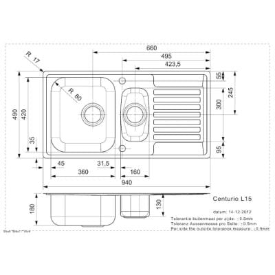 Elite Centurio L1.5 Stainless Steel Integrated Kitchen Sink