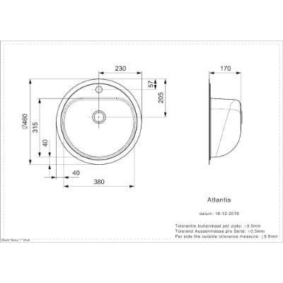 Commercial Atlantis Stainless Steel Inset Sink Without Overflow