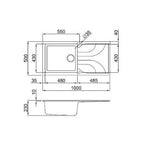 Ego 480 Elleci Granite 1 Bowl Kitchen Sink - All Colours