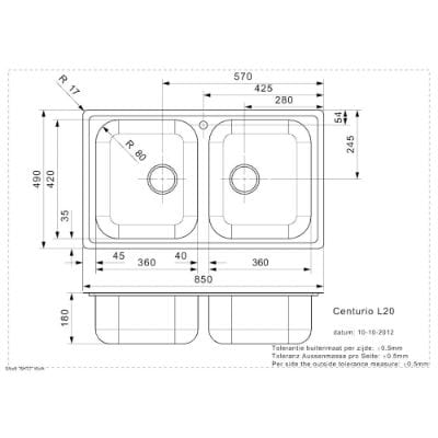 Elite Centurio L20 Stainless Steel Integrated Kitchen Sink
