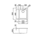 Quadra 100 Elleci Granite Kitchen Sink - All Colours