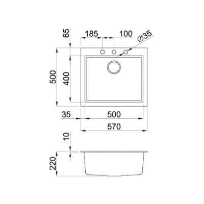 Quadra 105 Elleci Granite Kitchen Sink - All Colours