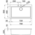 Quadra 130 Elleci Granite Kitchen Sink - All Colours