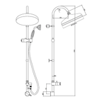 Rigid Shower Riser Kit & White Ceramic Handset