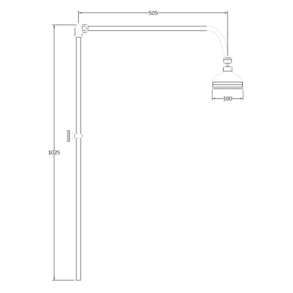 Rigid Shower Riser Kit with Swivel Spout