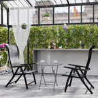 2PCs Outdoor Wicker Folding Chairs with Adjustable Backrest & Steel Frame, Mixed Grey