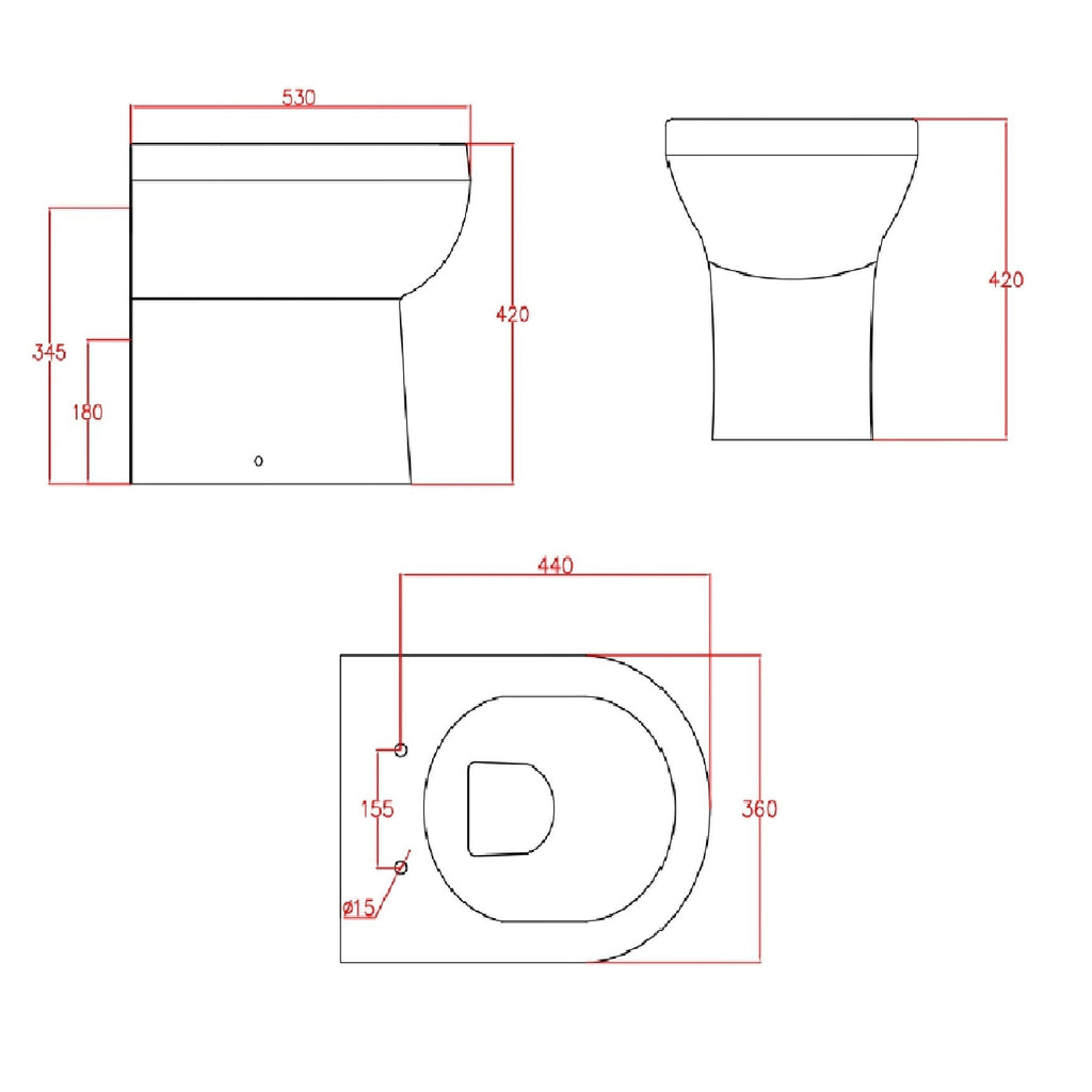 Rimini Rimless Back to wall Toilet With Soft Close Seat - White