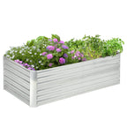 Galvanized Raised Garden Bed Kit with Reinforcing Bars, Large and Tall Metal Planter Box for Vegetables, Flowers and Herbs, 6' x 3' x 2', Silver
