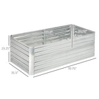 Galvanized Raised Garden Bed Kit with Reinforcing Bars, Large and Tall Metal Planter Box for Vegetables, Flowers and Herbs, 6' x 3' x 2', Silver