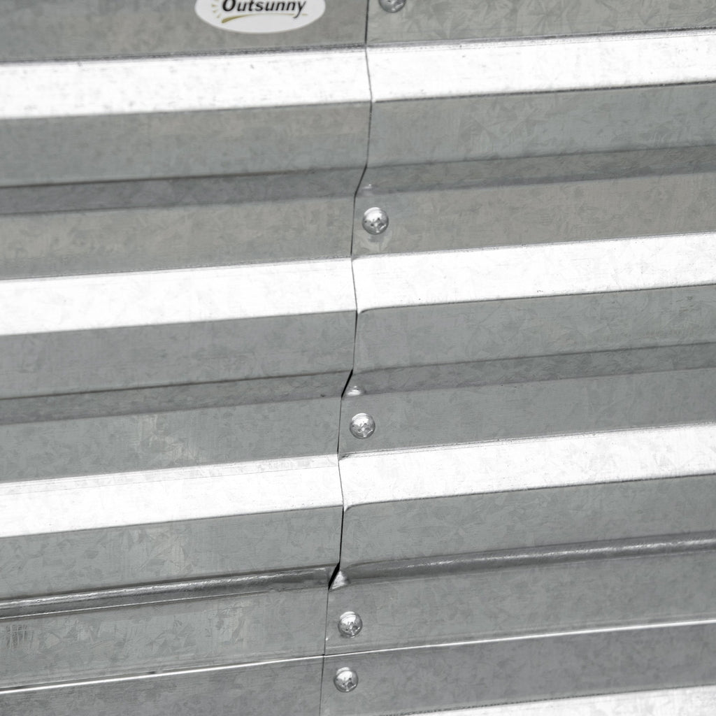 Galvanized Raised Garden Bed Kit with Reinforcing Bars, Large and Tall Metal Planter Box for Vegetables, Flowers and Herbs, 6' x 3' x 2', Silver