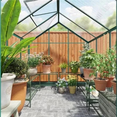 Rosette Hobby Aluminium Polycarbonate Greenhouse  - All Sizes