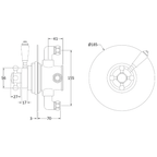 Round Dual Thermostatic Concealed Valve