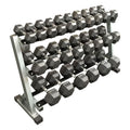 Muscle Motion Rubber Hex Dumbbell Set (5kg to 40kg) (with 3 Tier Rack)
