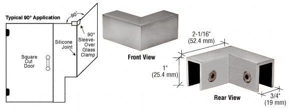 CRL 90° "Sleeve Over" Glass Clamp