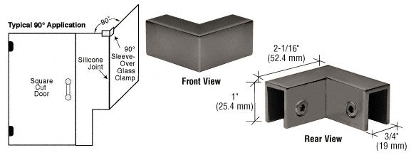 CRL 90° "Sleeve Over" Glass Clamp