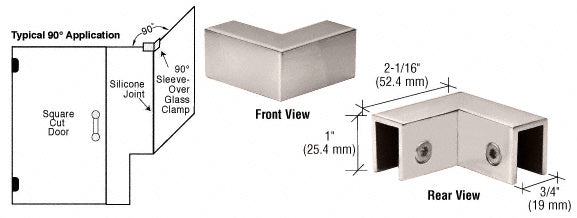 CRL 90° "Sleeve Over" Glass Clamp